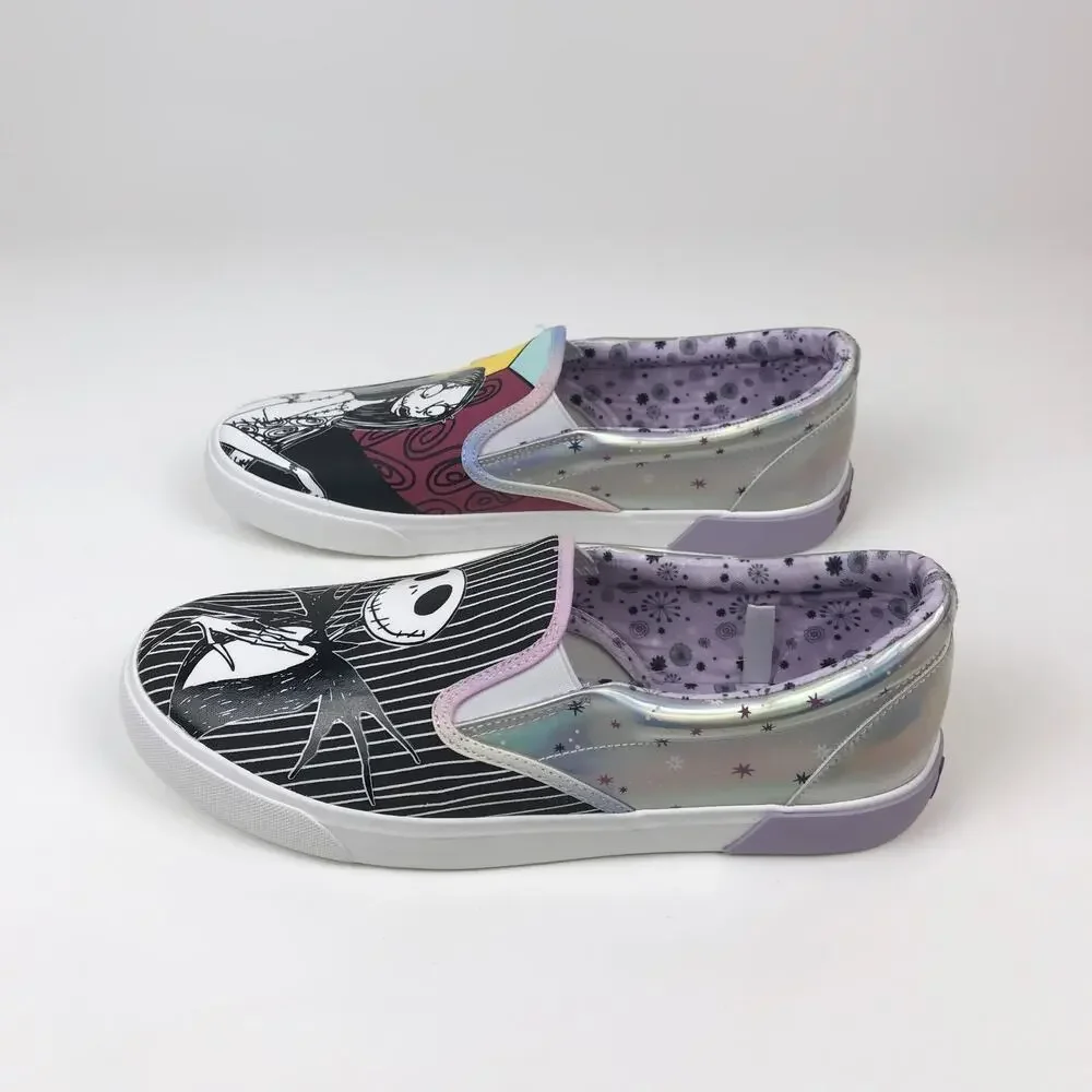 Nightmare Before Christmas Jack & Sally Low Top Slip On Sneakers Women's Size 11